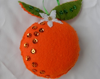 Orange Fruit Orange Flower Blossom Christmas Ornament/Florida Keepsake/Gift Topper/ Florida Ornament/California Ornament/Party Favor