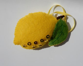Lemon Ornament, Lemon Gift, Lemon Present, Personalize Lemon, Lemon Christmas Ornament, Decor, Citrus Fruit/Fruit Ornament/Lemon Party Favor
