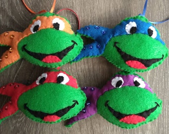 Teenage Mutant Ninja Turtle Leonardo Michelangelo Donatello Raphael Ornament/Gift Present Topper/ TMNT/Customizable/Party Favor/Personalize