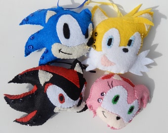 Sonic the Hedgehog Christmas Ornament Tails, Amy Rose, Shadow Ornament/Customize/Personalize/Present or Gift Topper/Handmade/Party Favor