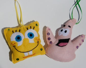 SpongeBob SquarePants Christmas Ornament And/Or Patrick Star Christmas Ornament/Gift Topper/Party Favor Personalize-Able!