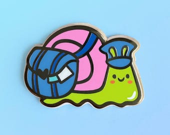 Sprout the Snail Enamel Pin: Gold Plated - Kawaii - Trinket - Collector - Lapel - Animal - Bugs - Mail