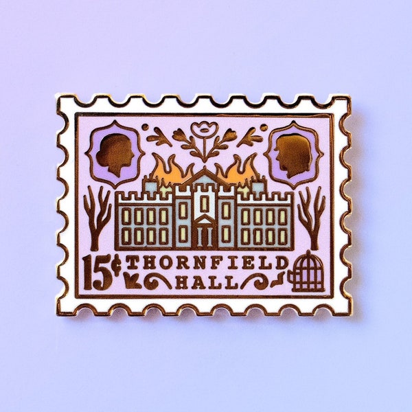 Thornfield Hall Enamel Pin - Jane Eyre Pin - Book Enamel Pin - Charlotte Bronte Pin - Enamel Pin - Book Pins - Reader Pin Classics Stamp Pin