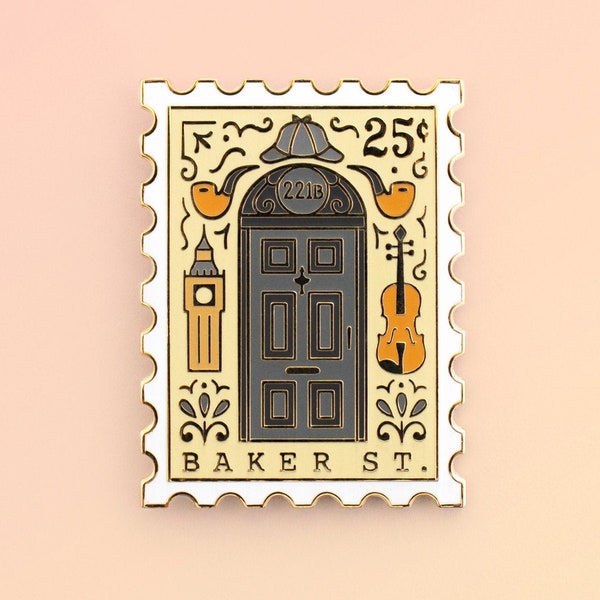 Baker Street Stamp Enamel Pin: Literary Gift