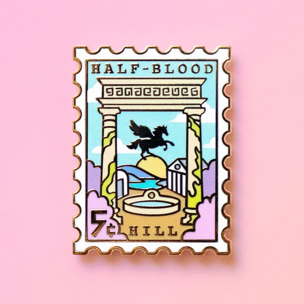 Half-Blood Hill Enamel Pin - Stamp Pin - Cute Pin - Percy Pin - Stamp Enamel Pin - Camp Half-Blood Pin - Lapel Pin - Pastel Pin - Olympus