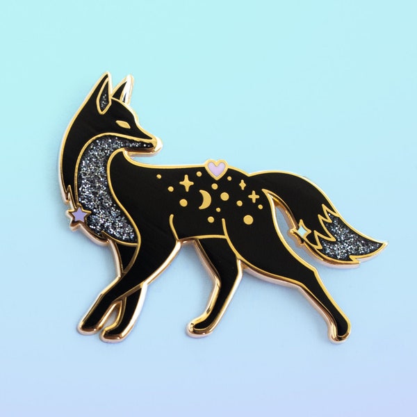 Magical Fox Enamel Pin: Glitter Wizardry Bookish Gift