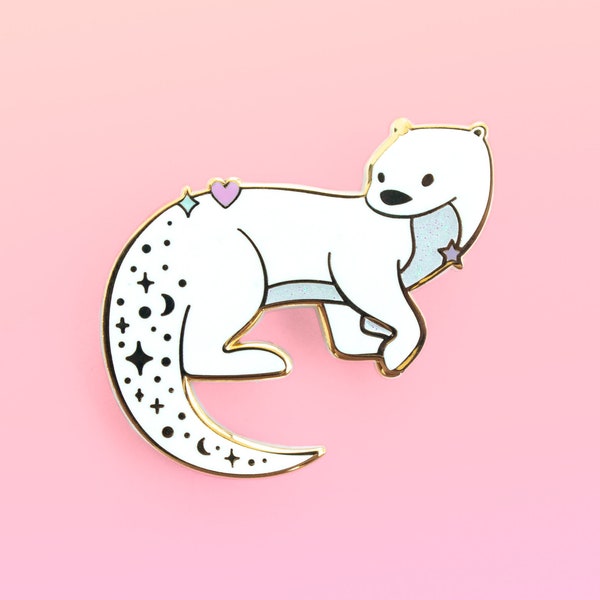 Magical Glitter Otter Enamel Pin – Wizard Bookish Gift