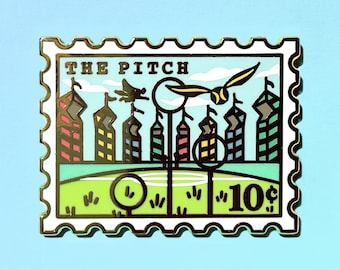The Pitch Enamel Pin: Gold Stamp Pin - Bookish Wizarding Gift