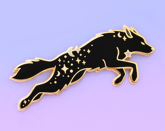 Magical Wolf Pin - Magic Enamel Pin - Book Lover Pin - Book Pins - Cute Pins - Witchcraft Wizardry Pin -  Bookish Pin - Wolf Enamel Pin