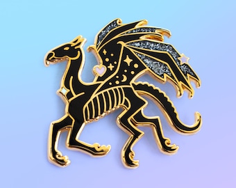 Thestral Pin - Magic Enamel Pin - Wizard Pin - Bookish Pin - Book Pins - Thestral Pin - Witchcraft Wizardry Pin - Bookish Gifts