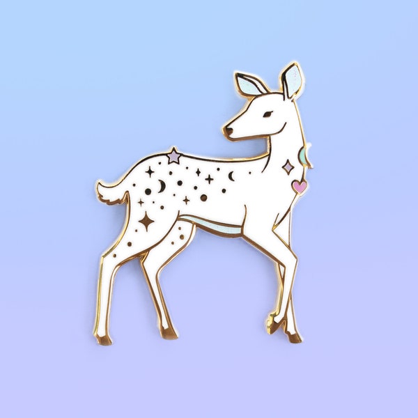 Magical Doe Enamel Pin – Glitter Wizard Pin, Bookish Gift