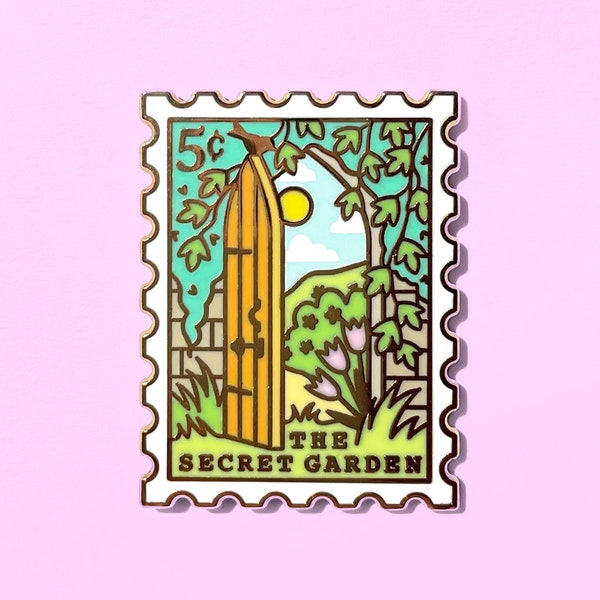 Secret Garden Enamel Pin: Book Stamp Lapel Pin