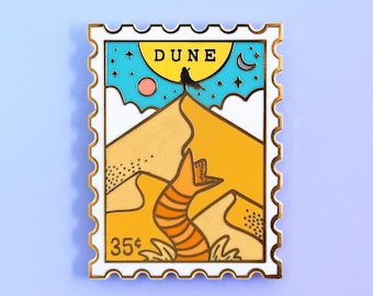 Dune Enamel Pin - Space Enamel Pin - Bookish Pin - Book Pins - Cute Pins - Fantasy Pin - Stamp Pin - Bookish Gift - Sci Fi Pin Sandworm
