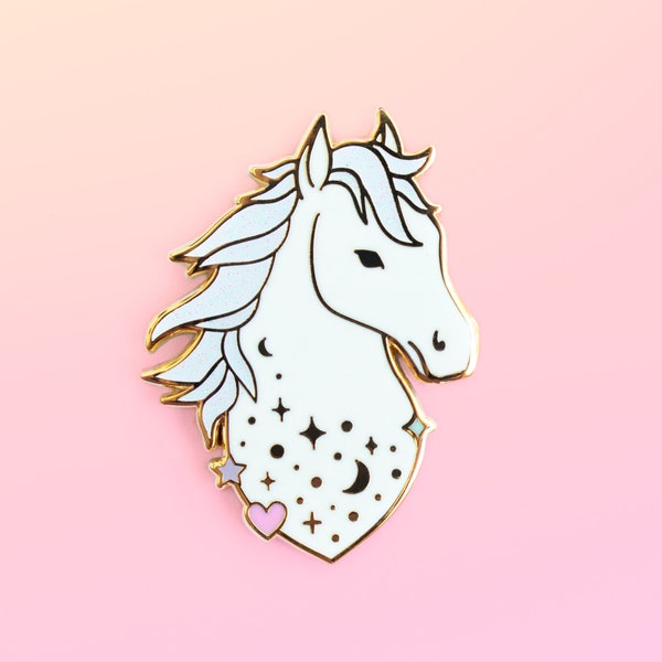 Magical Horse Enamel Pin: Glitter Wizardry Bookish Gift