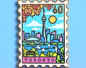 Toronto, Kanada Emaille-Anstecknadel: Reisebriefmarke, kanadisches Sammlerstück