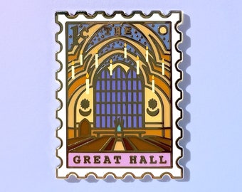 Großartiger schwarzer Emaille Pin, vergoldet