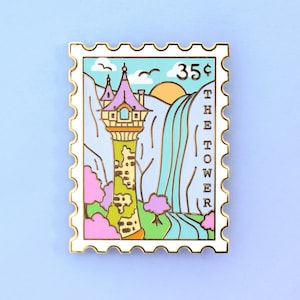 The Tower Enamel Pin - Fandom Pins - Princess Pins - Cute Pins - Magical Pin - Magic Pin - Bookish Gift - Stamp Pin Book Pin - Rapunzel Pin