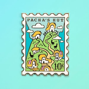 Pachas Hut Pin - Stamp Enamel Pin - Fairytale Pin - Magical Pin - Llama Pin - Fantasy Pin - Bookish Pin - Llama Enamel Pin - Lapel Pin