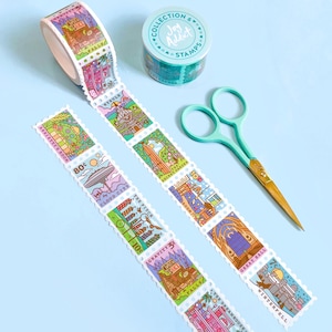 Collection 6 Washi Tape // Fandom Stamps - Cute Washi Tape - Kawaii Washi Tape - Japanese Tape - Stamp Washi Tape - Planner Washi - Bookish