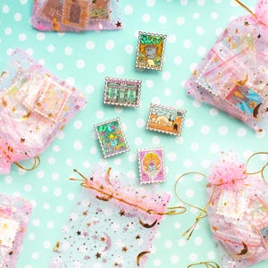 Stamp Seconds Mystery Bag - 5 Mix & Match Pins - Bookish Pins - Magical Pins - Stamp Pin - Book Pin - Magic Enamel Pin