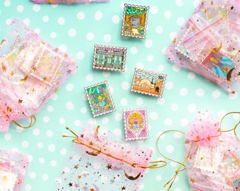Stamp Enamel Pin Mystery Bag: 5 Bookish & Magical Seconds Pins