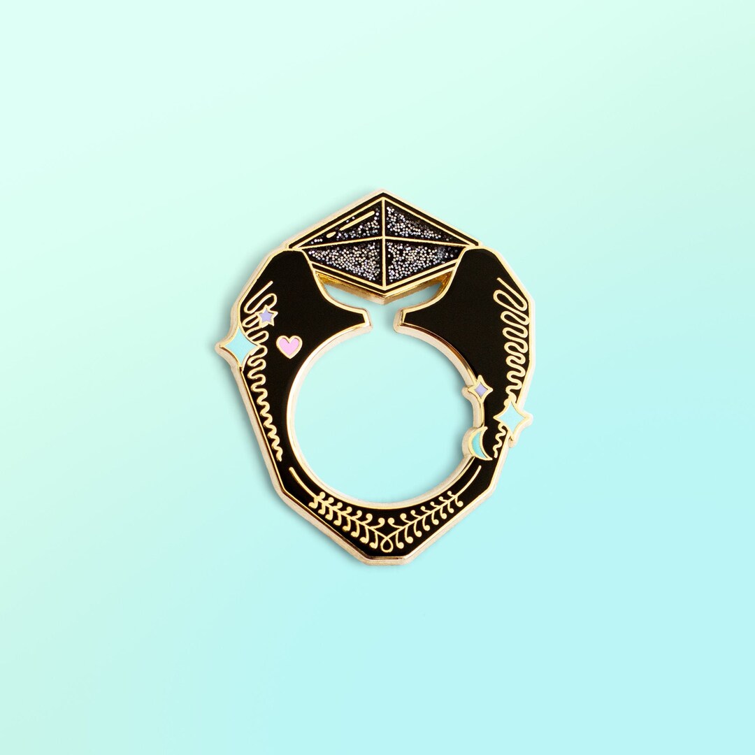 Dark Wizard Pin The Ring Enamel Pin: Black Glitter Magic Wizard Pin - Etsy
