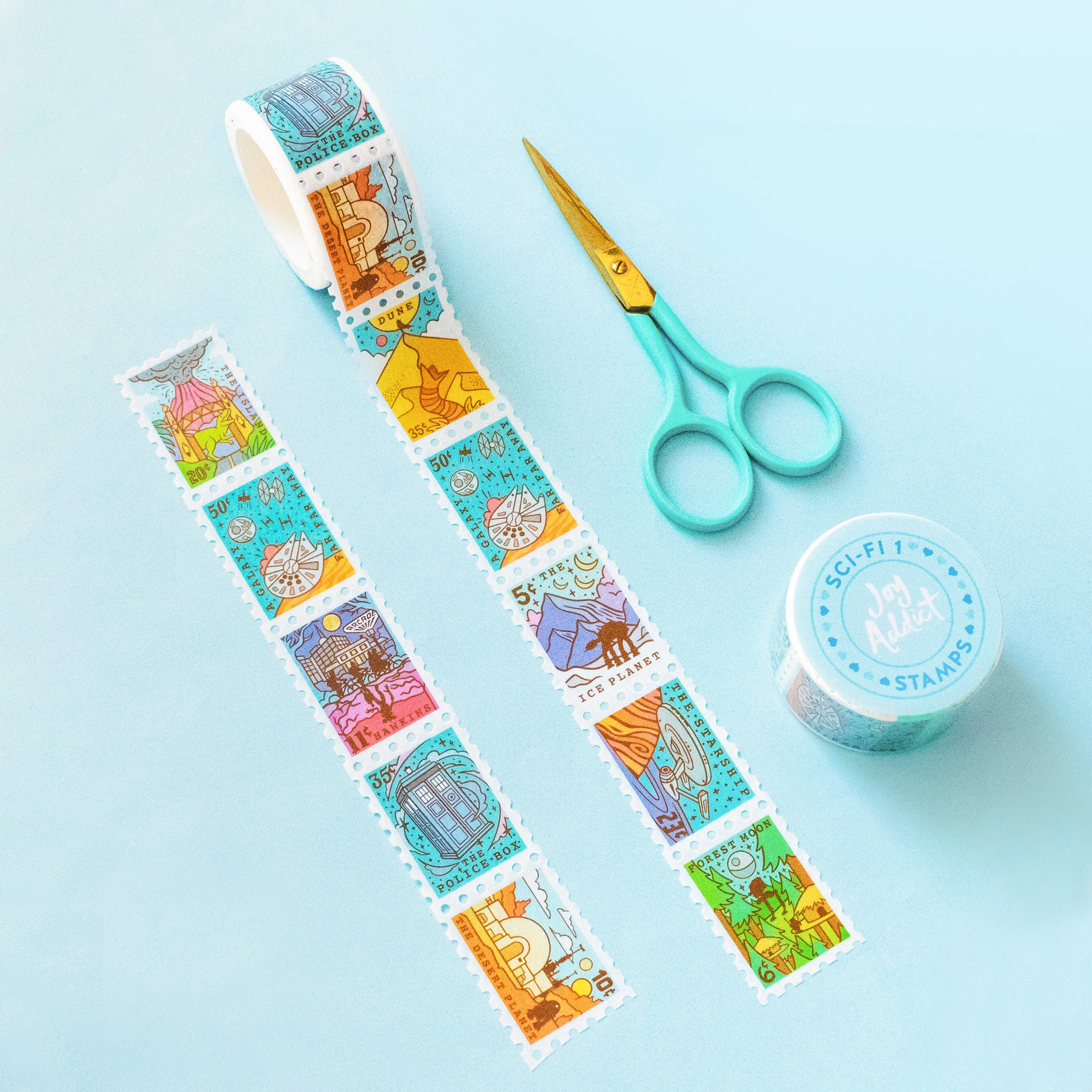 Washi Tape, Celestial Things, 15mm, Universe, Moon Stars Washi Tape,  Clouds, Galaxy, Blue, Masking Tape, Bullet Journal, Milkteadani 