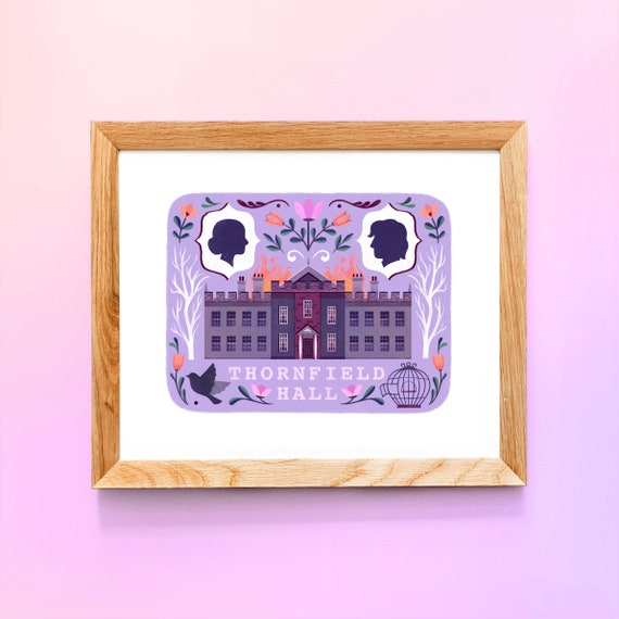 Thornfield Hall Art Print: Jane Eyre Illustration, Bookish Home Decor
