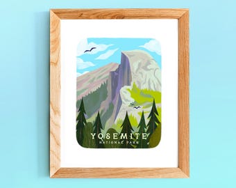 Yosemite National Park Art Print: Minimalist Landscape, Nature Lover Gift