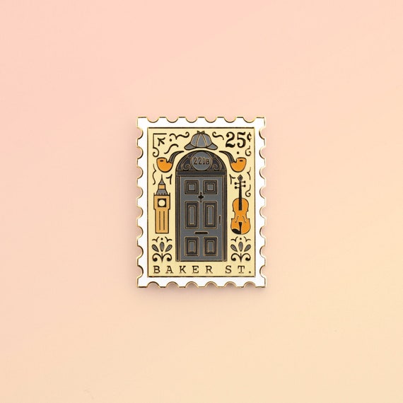 Baker Street Stamp Enamel Pin: Literary Gift