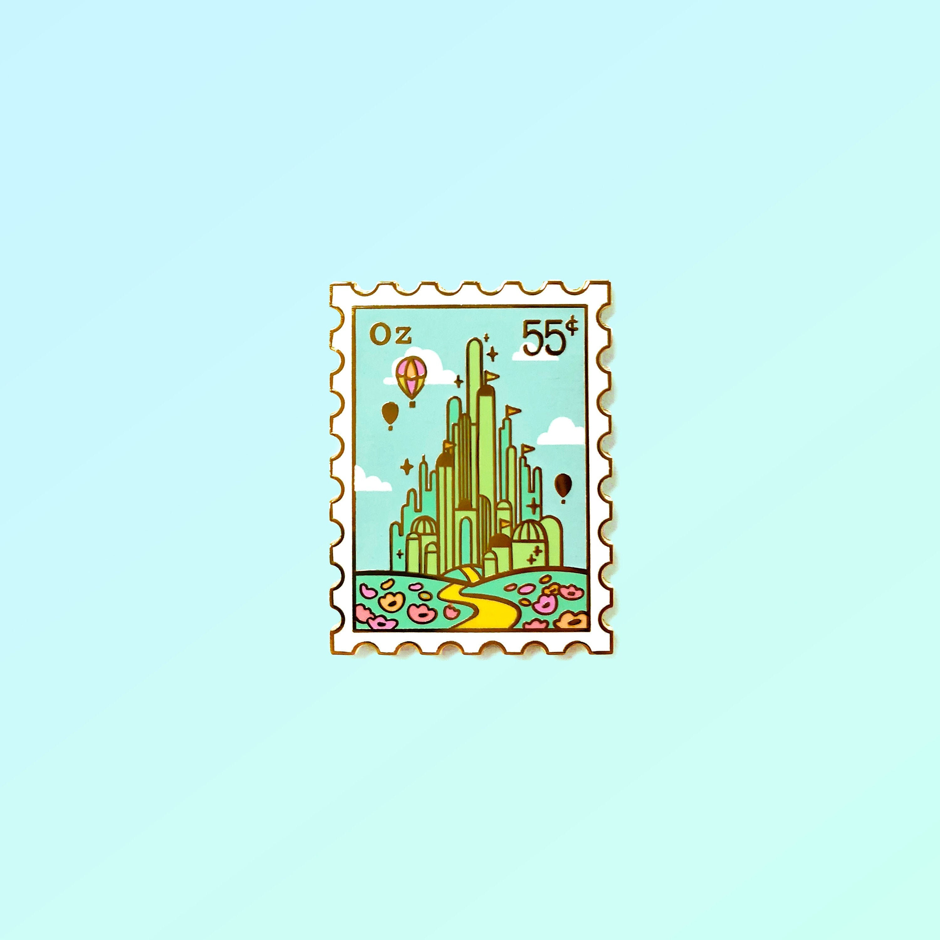 Oz Pin - Emerald City Pin - Yellow Brick Road - Stamp Enamel Pin - Bo…