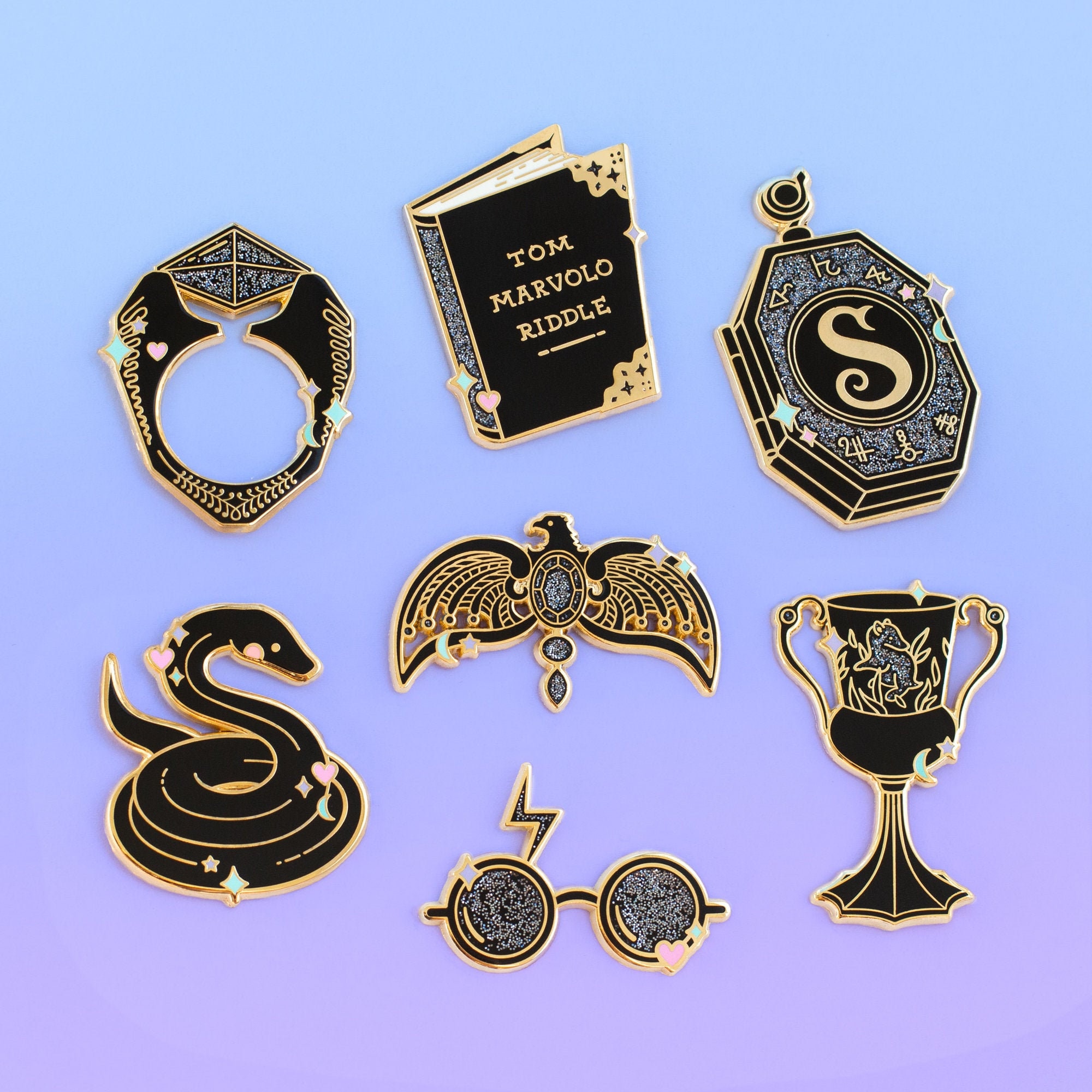 Dark Magical Objects Enamel Pin Set Magic Enamel Pin Etsy