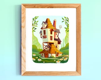 The Burrow Art Print: Magical Home Illustration (8x10)