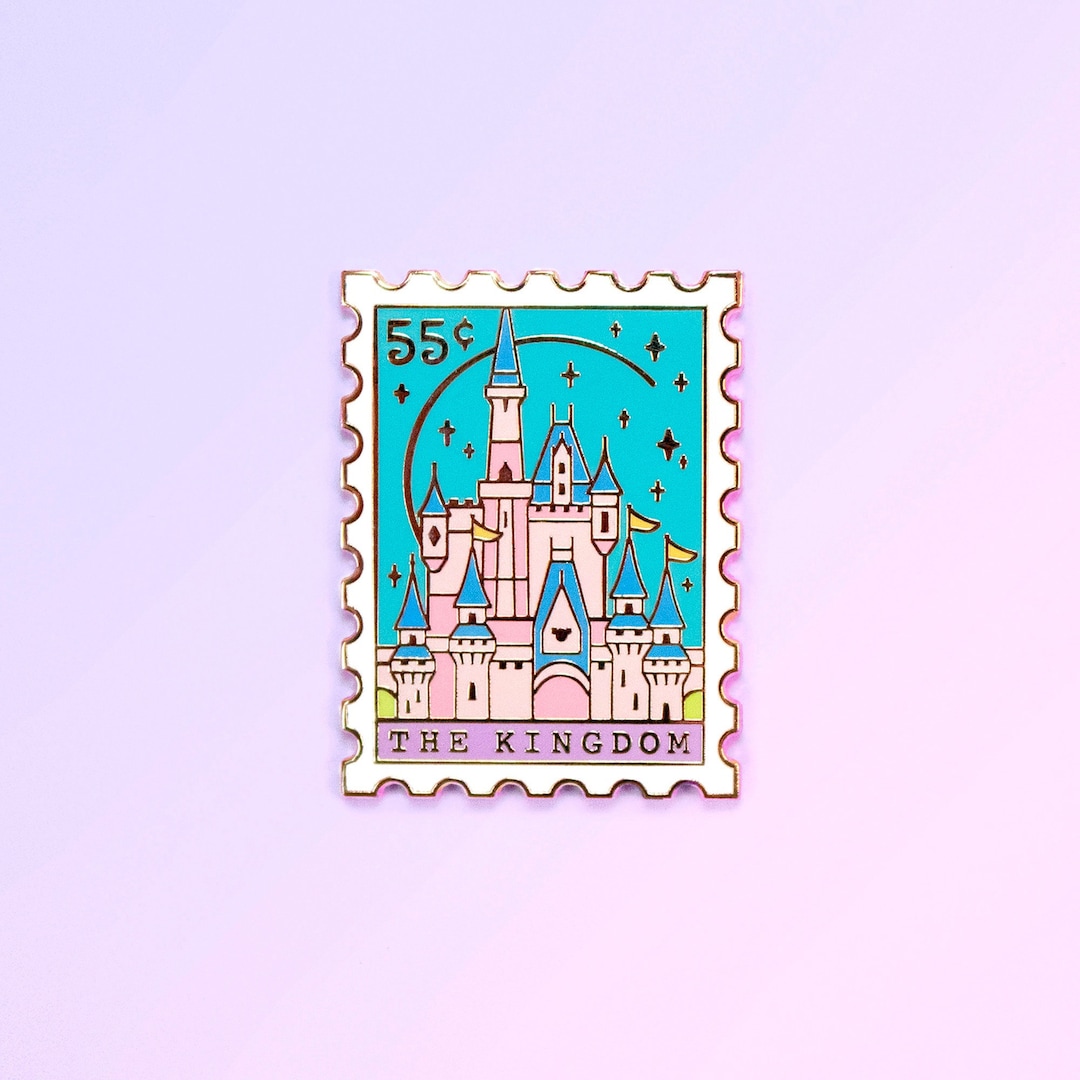 Kingdom Castle Stamp Enamel Pin: Gold Fairytale Lapel Pin - Etsy