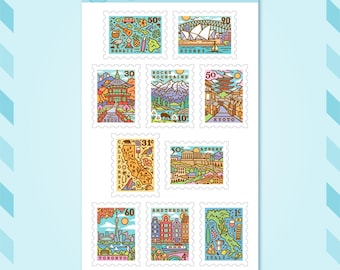 Reise-Stickerbogen 2: Reise-Scrapbook-Planer-Sticker