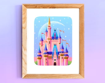 Fairytale Castle Art Print: Kingdom Illustration, Home Decor