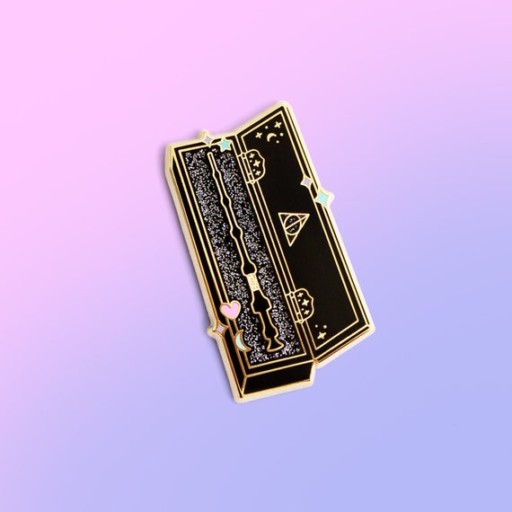 JoyAddict Magic Wand Enamel Pin - Magic Enamel Pin - Wizard Pin - Book Lover Pin - Book Pins - Black Cute Pin - Witchcraft Wizardry Pin - Bookish Gift