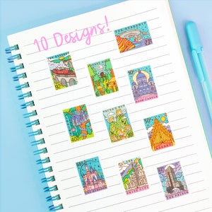 Collection 4 Washi Tape // Fandom Stamps - Cute Washi Tape - Kawaii Washi Tape - Japanese Tape - Stamp Washi Tape - Planner Washi - Bookish