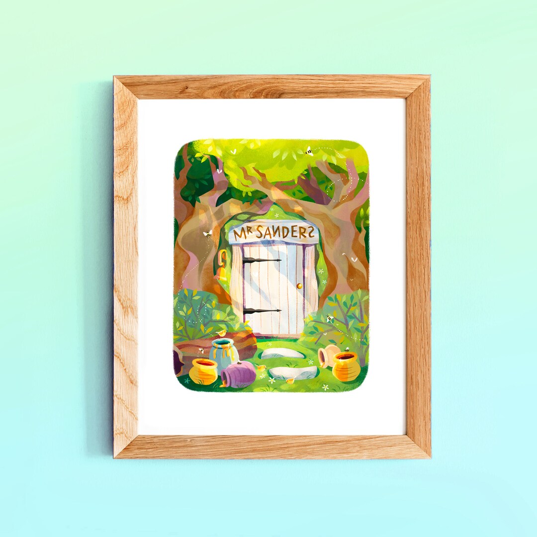 Pooh's Home Art Print - Winnie the Pooh Decor - Pooh Art Print - Home ...
