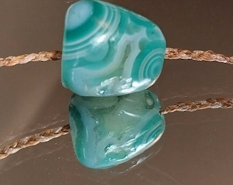 Hand Carved Orbicular Agate Bead.