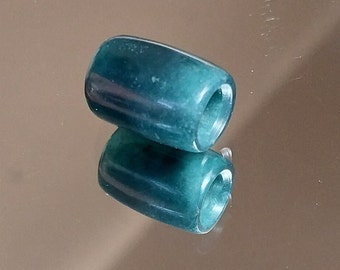 Hand Carved  Icy Blue Guatemalan Jadeite Bead.