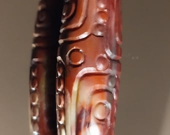 Hand Carved Jasper Bead.