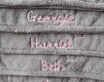 Personalised hair towel, turban towel, microfibre, hair turban towel, choice of 6 colours