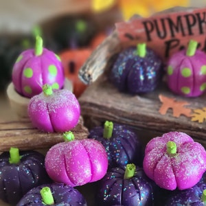 Pumpkins For Your Fairy Garden Or Dollhouse, Miniature, Dollhouse, Fairy Garden, Purple Pumpkins, Sparkly Pumpkins, Purple Pumpkins, image 1