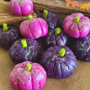 Pumpkins For Your Fairy Garden Or Dollhouse, Miniature, Dollhouse, Fairy Garden, Purple Pumpkins, Sparkly Pumpkins, Purple Pumpkins, image 3