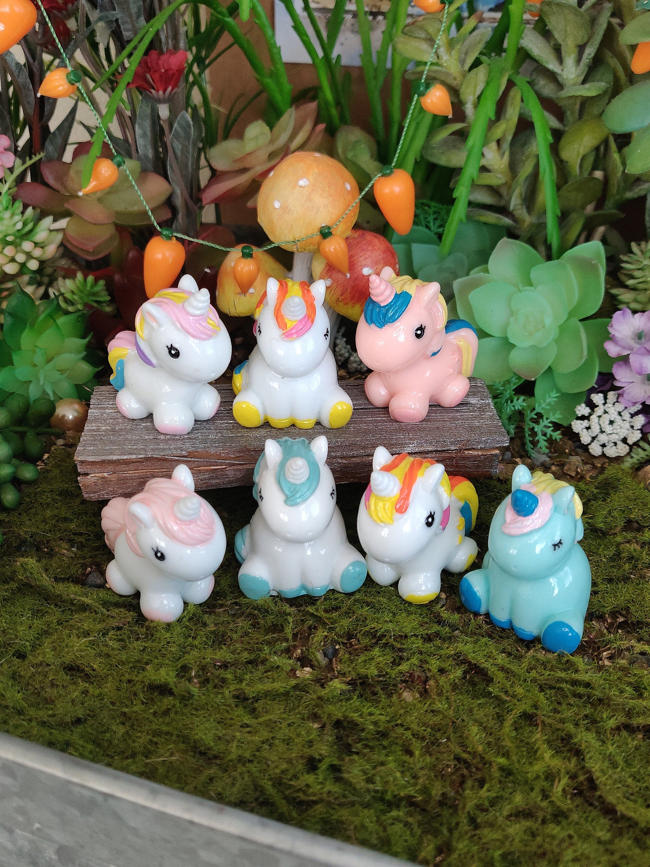 Adorable Cuddly Unicorns, Dollhouse, Fairy Garden, White Unicorns, Mi…