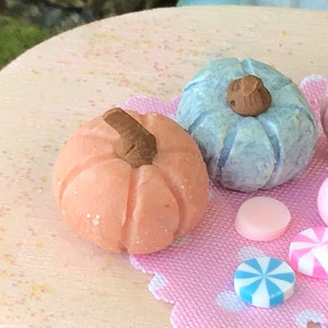 Pretty in Pastel Pumpkins, Fairy Garden, Dollhouse, Miniatures, Miniature, Light Pink, Baby Blue, Light Turquoise, Peach, Pastels, Small image 6