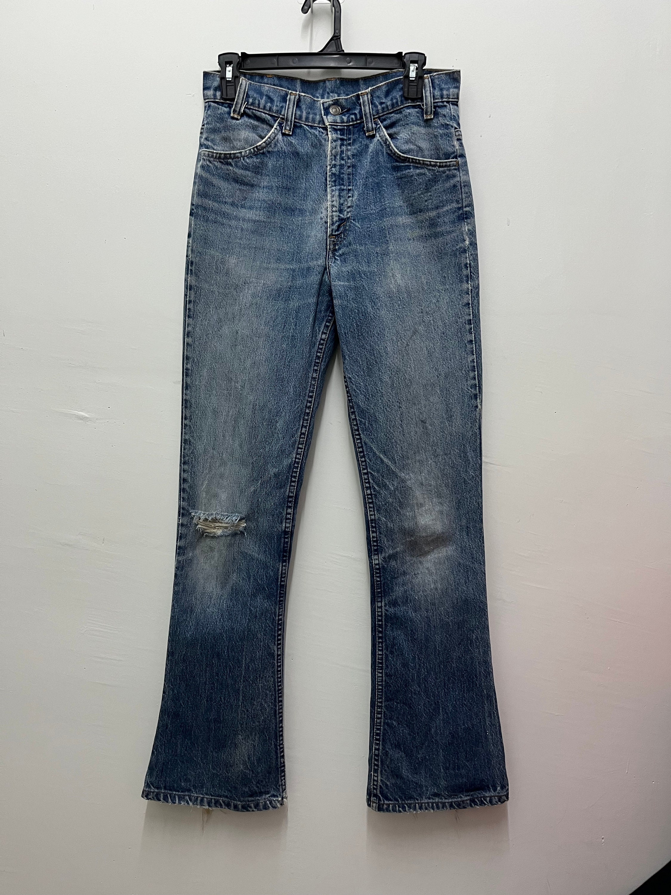 34 Vintage Levis Flared Orange Tab Jeans 34x32.5 