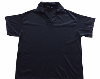 Vintage A.P.C Nylon Black Plain Collar Shirt