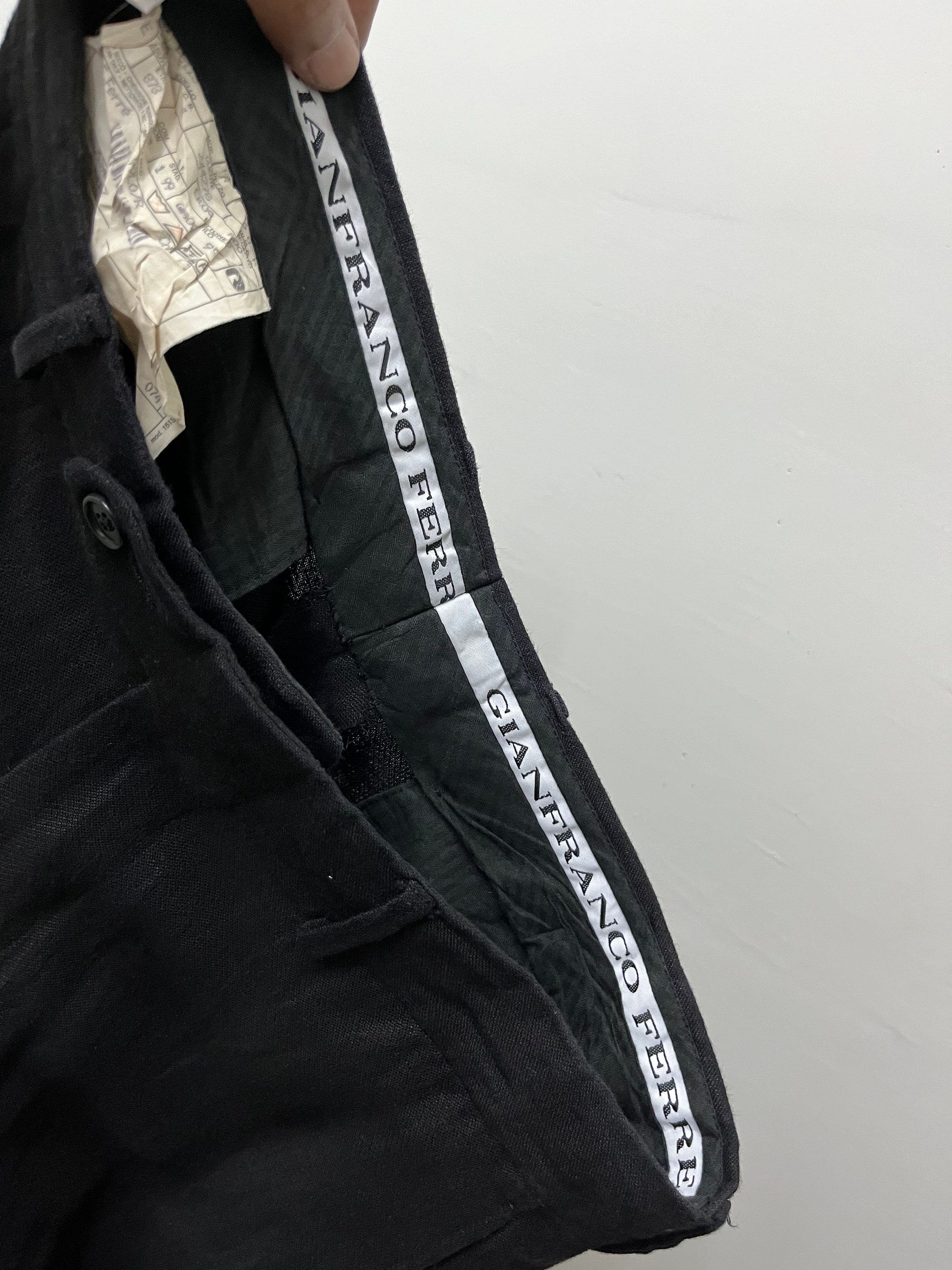 Vintage 80s Gianfranco Ferre Linen Wool Nylon Trousers Pants Vintage 80s Gianfranco Ferre Linen Wool Nylon Trousers Pants